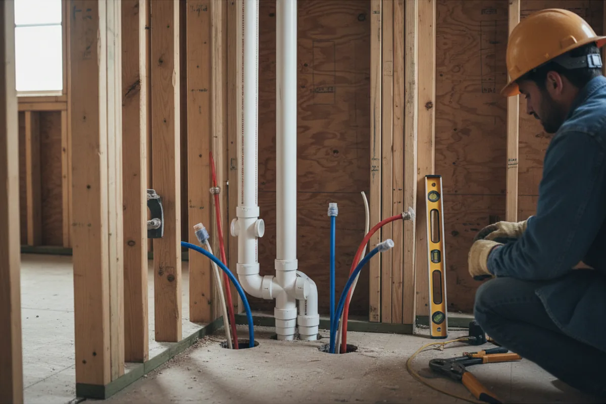 Drain and supply rough-in during Drain Cleaning in Kirkland